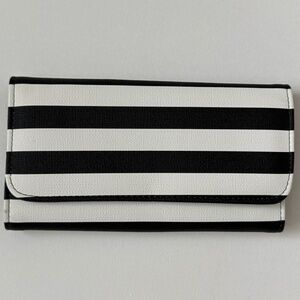 Black and white KUT striped wallet